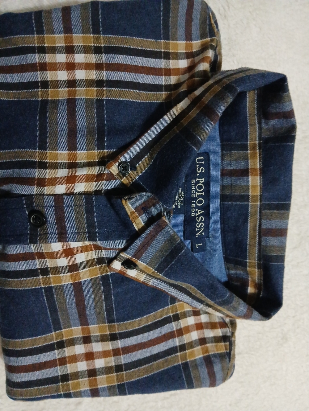 U.S. Polo Assn. Men's Navy Plaid Button-Up Shirt